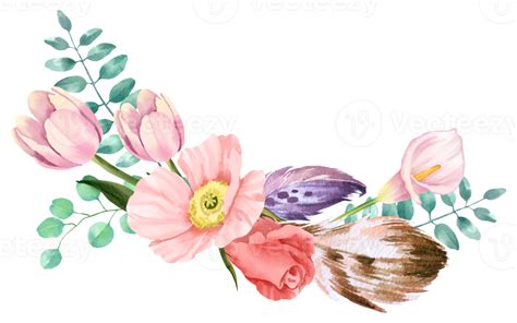 Spring flower bouquet watercolor 19987837 PNG