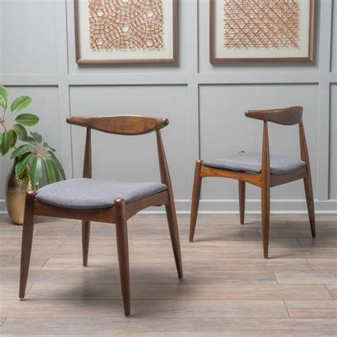 Best Selling Home Decor Francie Mid-Century Modern Dining Chairs (Set of 2), Charcoal and ...