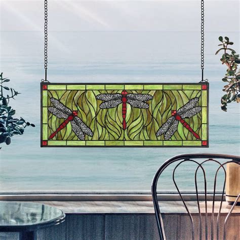 Design Toscano Dragonfly Tiffany-Style Stained Glass Window & Reviews - Wayfair Canada