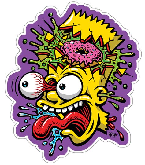 Adesivi per Auto e Moto: Bart Simpson decomposto | Bart simpson art ...