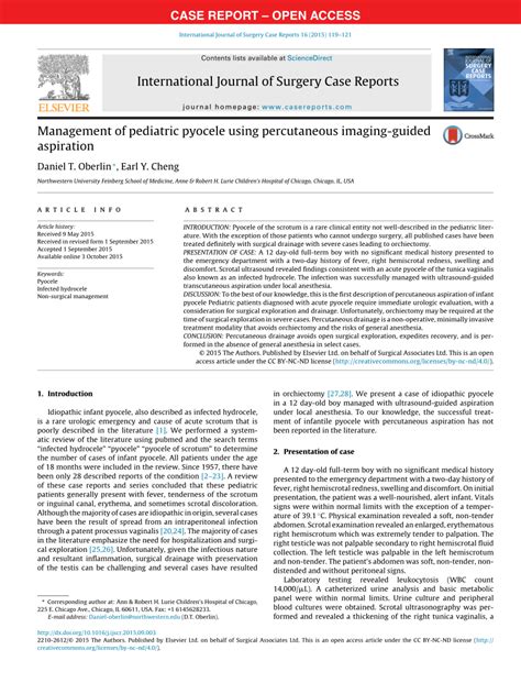 (PDF) Management of pediatric pyocele using percutaneous imaging-guided ...