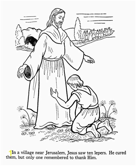 Jesus Heals 10 Lepers Coloring Page | divyajanan