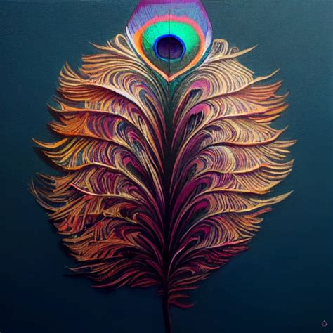 peacock feather, acrylic paint | Midjourney