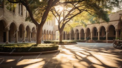 Premium AI Image | University courtyard with sunlight