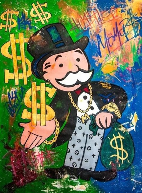 Artwork Alec Dollar Masked Bag Monopoly Time Is Money Wall Art | Etsy