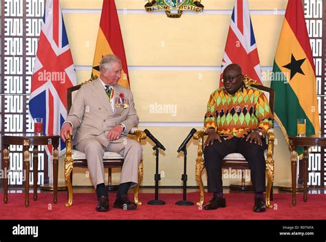 The Prince of Wales meets Ghanaian President Nana Akufo-Addo at Jubilee House in Accra, Ghana ...