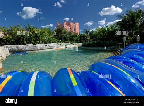 The Royal Tower can be seen in the distance, with a lazy river water ...