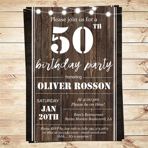 Printable 50th Birthday Invitations - Printable Templates