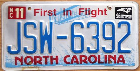 1996 North Carolina vg | Automobile License Plate Store: Collectible ...