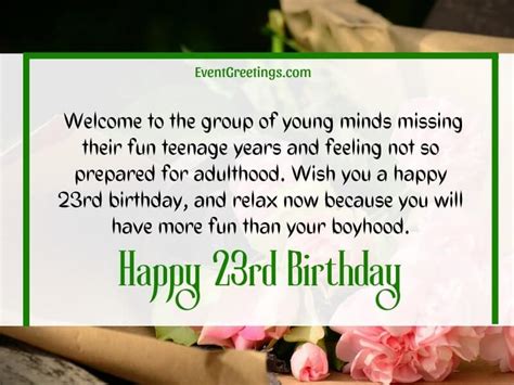 25 Best Happy 23rd Birthday Wishes And Messages