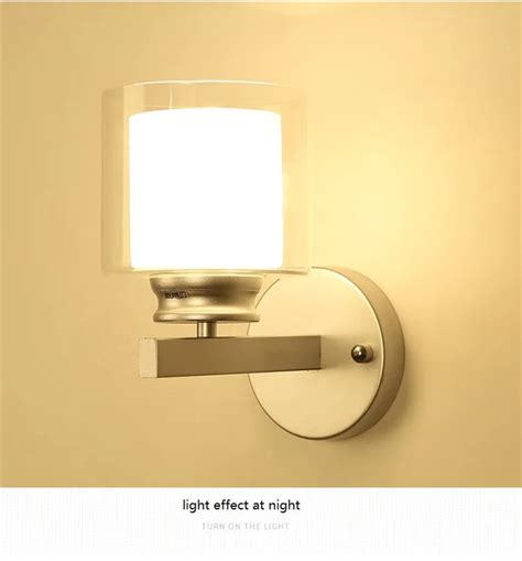 Modern Wall Lamp Double Layers Glass Lampshade LED Sconce