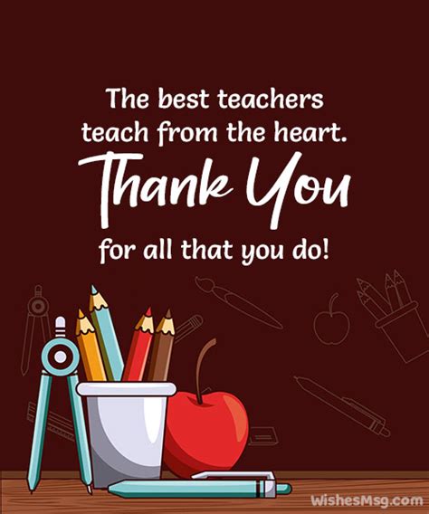 Thank You Teacher Card Messages