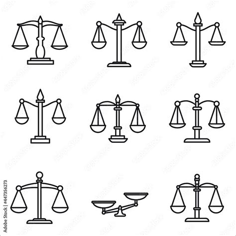 Law scale icon set. Law scale icon pack symbol vector elements for infographic web Stock Vector ...