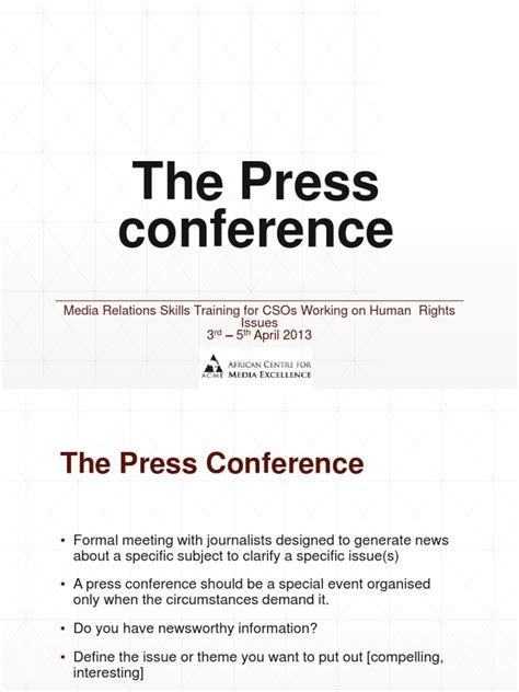 The Press Conference - Revised | PDF