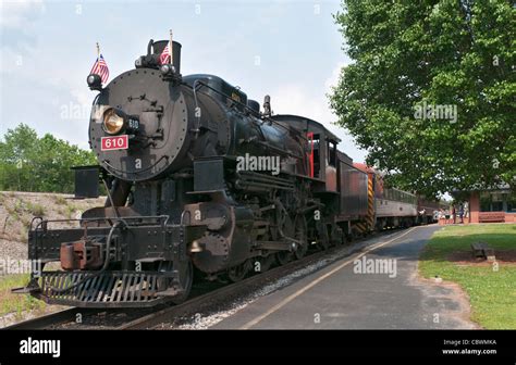 Tennessee, Chattanooga, Tennessee Valley Railroad Museum, tourist train, steam locomotive Stock ...