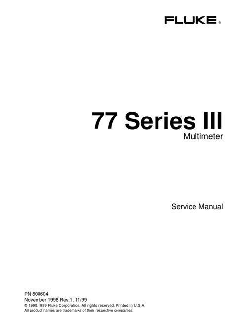 Fluke 77 Series III Service Manual | PDF | Analog To Digital Converter ...