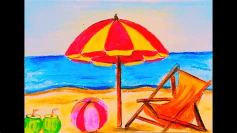 How To Draw Easy Seaside Scenery For Kids - YouTube