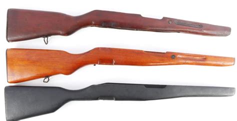 At Auction: 3 WOOD SOVIET SKS CARBINE STOCK LOT OF 3