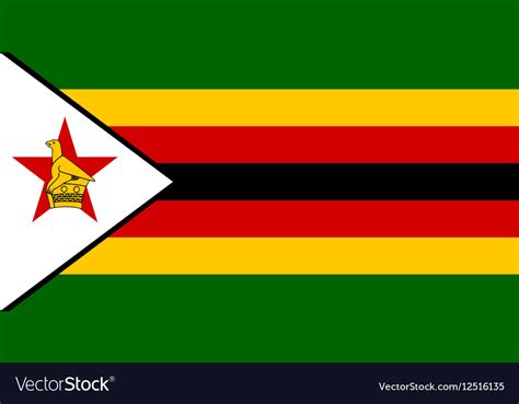 Flag of zimbabwe correct size and colors Vector Image