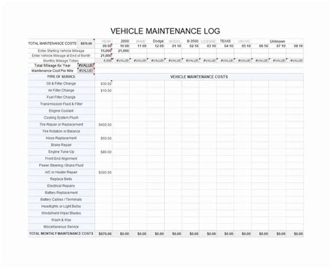 Truck Schedule Template