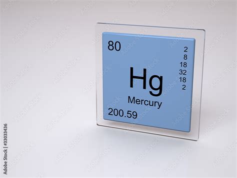 Mercury - symbol Hg - chemical element of the periodic table Stock Illustration | Adobe Stock