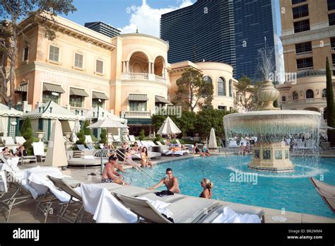 The swimming pools at the Bellagio Hotel, Las Vegas USA Stock Photo - Alamy