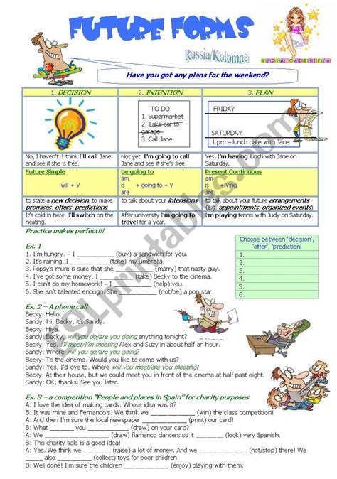 FUTURE FORMS - ESL worksheet by Lidukas