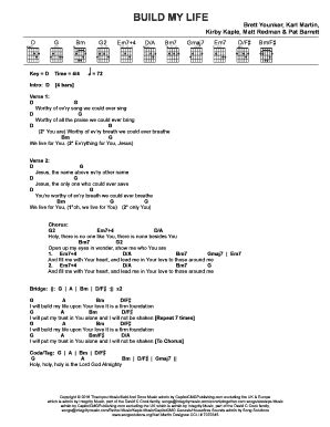 Build My Life Chords - Fill Online, Printable, Fillable, Blank | pdfFiller