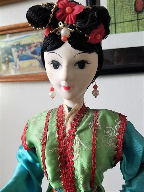 Chinese Doll, 1990's Colorful Chinese Doll, Asian Doll, Tall Asian Doll ...