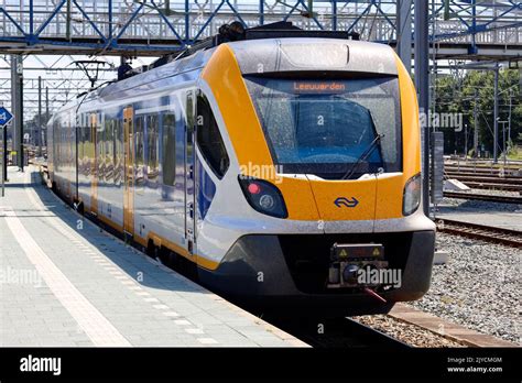 CAF Civity SNG local commuter sprinter train at the railway station of Zwolle in the Netherlands ...