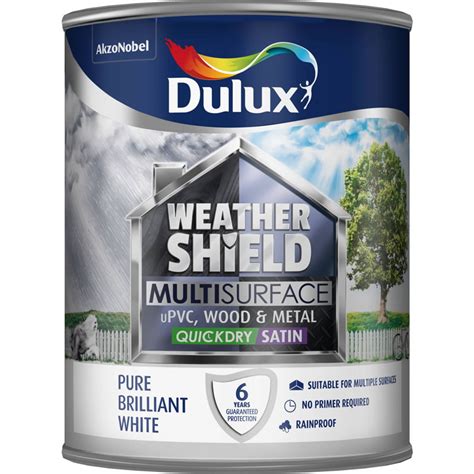 Dulux Weathershield Multisurface Paint Pure Brilliant White 750ml | Wilko