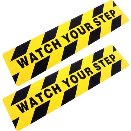 Watch Your Step Floor Decals Stickers 6x24 Inch Warning Sign Sticker Floor Tape Anti Slip ...