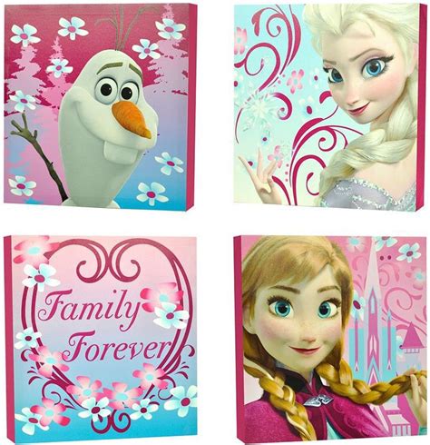 Disney Disney's Frozen 4-pk. Anna, Elsa & Olaf "Family Forever" Wall Art | Frozen wall art ...