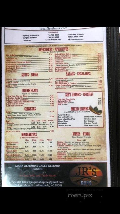 Online Menu of El Ranchito Restaurante, Albemarle, NC