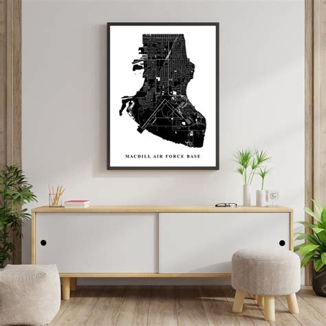 Macdill Air Force Base Map Art City Streets Map Print - Etsy