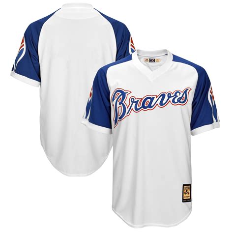 Majestic Atlanta Braves White Home Cooperstown Cool Base Replica Team Jersey