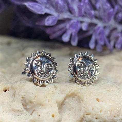 Sun Stud Earrings – Celtic Crystal Design Jewelry