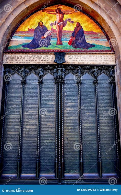 Wittenberg - The Famous Door At The All Saint`s Church Where Martin Luther Nailed The 95 Theses ...