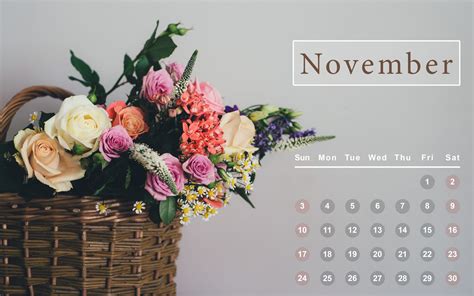 🔥 Free Download Floral November Wallpaper Printable Calendar by ...