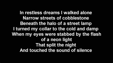 The Sound of Silence LYRICS VERSION (The Sound of Silence 1964) - YouTube