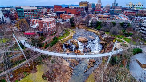 Greenville, SC Falls Park / Liberty Bridge 12/2017 | Falls village, Liberty bridge, Autumn park