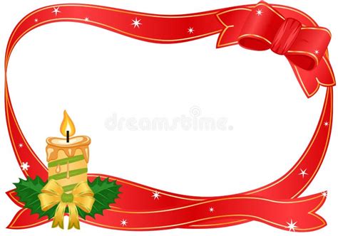 Christmas Border with Golden Candle Stock Vector - Illustration of green, christmas: 12057862