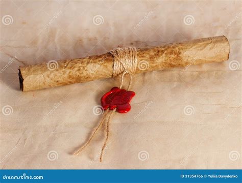 Ancient parchment scroll stock photo. Image of roll, rope - 31354766