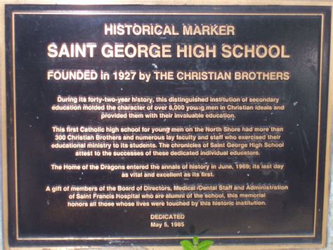 St George Plaque’s | St. George High school