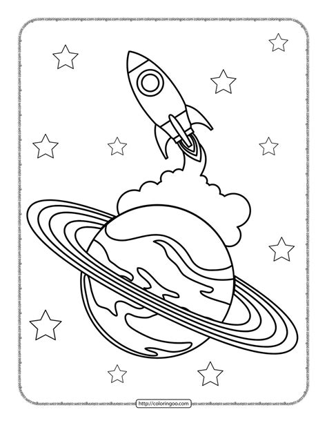 Spacecraft from Saturn Coloring Page