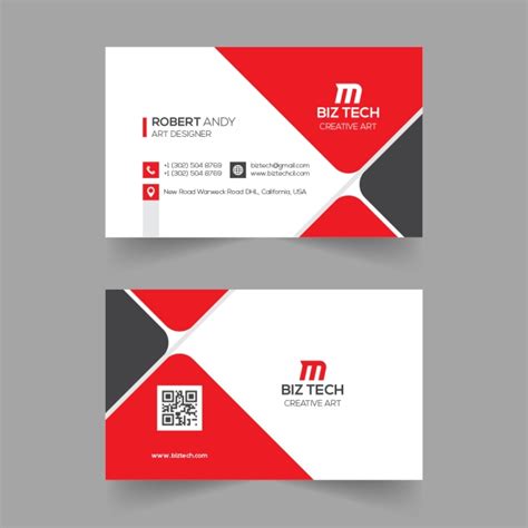 Modern Creative Red Business Card Design Template Download on Pngtree | Red business card design ...