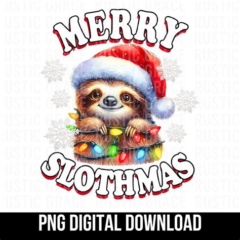 Sloth Christmas Png, Christmas Png Designs, Merry Slothmas Png ...