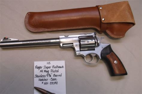 Ruger Super Redhawk- .44 Mag Pistol- Stainless 9 3/8 Barrel-Holster-Case. #551-33592