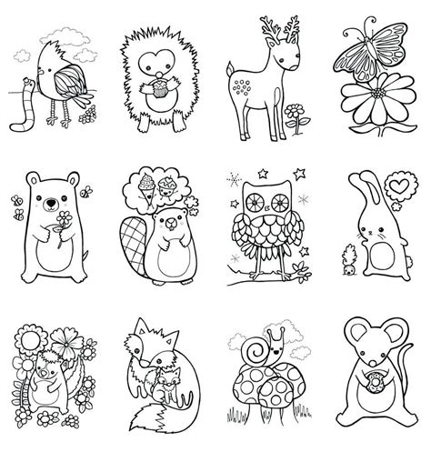 Coloring Pages Forest Animals Coloring Book Woodland Children Craft Printable Forest Anim Animal ...