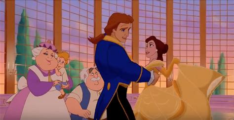 Belle and Prince Adam dancing in a romantic waltz in the ballroom | Disney beauty and the beast ...